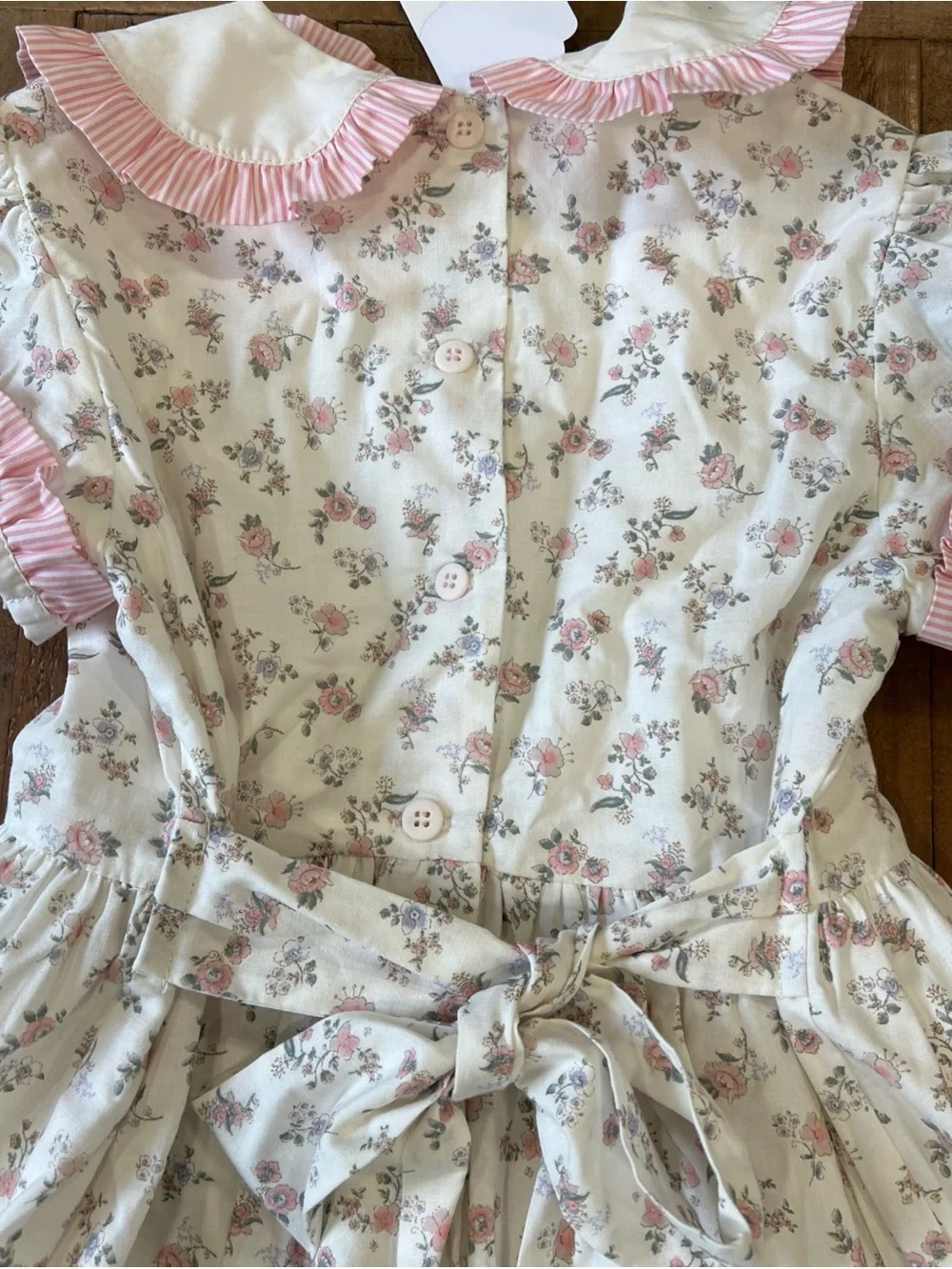 Sal & Pimenta Girls Carmo Dress Short Sleeve Floral Design Size 8 NWT Portugal